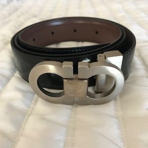 SALVATORE FERRAGAMO BLACK MENS BELT 32